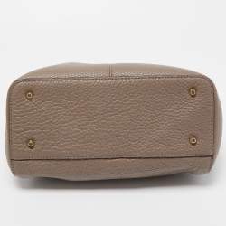 DKNY Grey Leather Front Zip Top Handle Bag