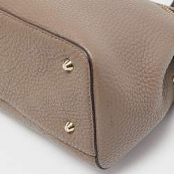 DKNY Grey Leather Front Zip Top Handle Bag
