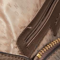 DKNY Grey Leather Front Zip Top Handle Bag