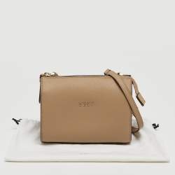 Pre Owned DKNY Beige Leather Crossbody Bag