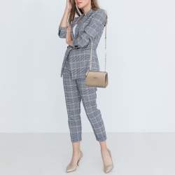 Pre Owned DKNY Beige Leather Crossbody Bag