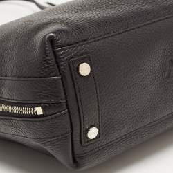 Pre Owned DKNY Black Leather Bryant Park Double Zip Shopper Tote