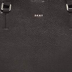 Pre Owned DKNY Black Leather Bryant Park Double Zip Shopper Tote