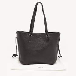 Pre Owned DKNY Black Leather Bryant Park Double Zip Shopper Tote