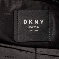 Pre Owned DKNY Black Leather Bryant Park Double Zip Shopper Tote