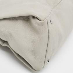 Pre Owned DKNY Grey Leather Charm Hobo