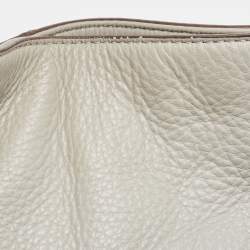 Pre Owned DKNY Grey Leather Charm Hobo