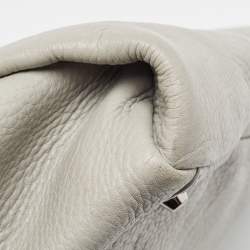 Pre Owned DKNY Grey Leather Charm Hobo