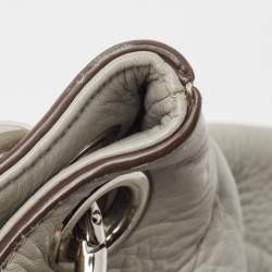 Pre Owned DKNY Grey Leather Charm Hobo