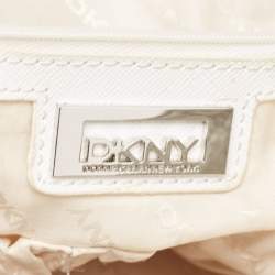 Pre Owned DKNY Grey Leather Charm Hobo