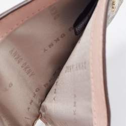 Pre Owned DKNY Beige Signature Coated Canvas Compact Wallet