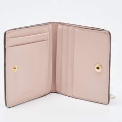 Pre Owned DKNY Beige Signature Coated Canvas Compact Wallet