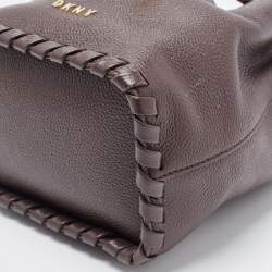Pre Owned DKNY Dark Brown Leather Small York Winnie Bucket Bag