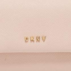 DKNY Pink Saffiano Leather Flap Compact Wallet