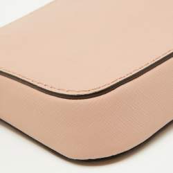 Pre Owned Dkny Pink Leather Zip Crossbody Bag