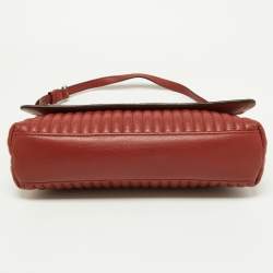 DKNY Brown Brique Quilted Leather Gansevoort Flap Shoulder Bag
