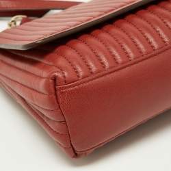DKNY Brown Brique Quilted Leather Gansevoort Flap Shoulder Bag
