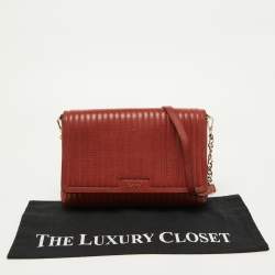DKNY Brown Brique Quilted Leather Gansevoort Flap Shoulder Bag