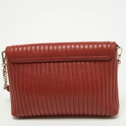 DKNY Brown Brique Quilted Leather Gansevoort Flap Shoulder Bag