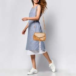 Pre Owned DKNY Tan Leather Greenwich Crossbody Bag