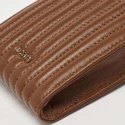 Pre Owned DKNY Brown Leather Phone Crossbody Bag