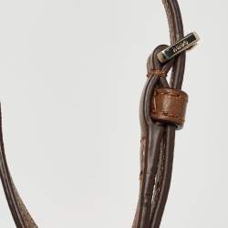 Pre Owned DKNY Brown Leather Phone Crossbody Bag