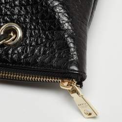 Pre Owned DKNY Black Leather Charm Chain Tote