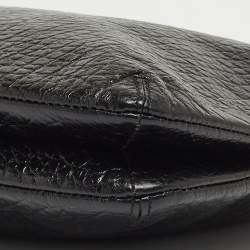 Pre Owned DKNY Black Leather Charm Chain Tote