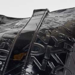 Pre Owned DKNY Black PVC Logo Embossed Shopper Tote