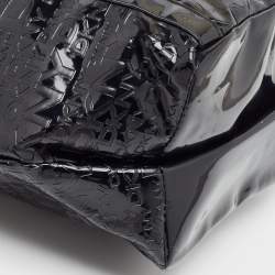 Pre Owned DKNY Black PVC Logo Embossed Shopper Tote