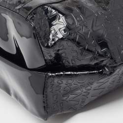 Pre Owned DKNY Black PVC Logo Embossed Shopper Tote