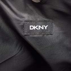 Pre Owned DKNY Black PVC Logo Embossed Shopper Tote