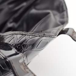 Pre Owned DKNY Black PVC Logo Embossed Shopper Tote