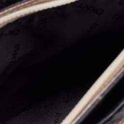 Pre Owned DKNY Beige Saffiano Leather Logo Flap Top Handle Bag