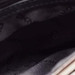 Pre Owned DKNY Beige Saffiano Leather Logo Flap Top Handle Bag