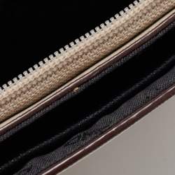 Pre Owned DKNY Beige Saffiano Leather Logo Flap Top Handle Bag