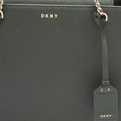 Pre Owned Dkny Green Saffiano Leather Chain Handle Tote
