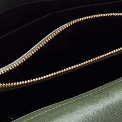 Pre Owned Dkny Green Saffiano Leather Chain Handle Tote