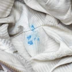 Pre Owned DKNY Beige/Grey Python Embossed Leather Studded Hobo