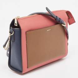 Pre Owned DKNY Tricolor Leather Ava Zip Crossbody Bag