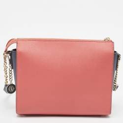 Pre Owned DKNY Tricolor Leather Ava Zip Crossbody Bag