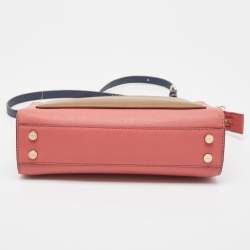 Pre Owned DKNY Tricolor Leather Ava Zip Crossbody Bag