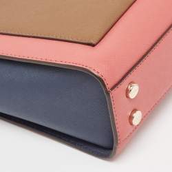 Pre Owned DKNY Tricolor Leather Ava Zip Crossbody Bag