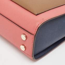 Pre Owned DKNY Tricolor Leather Ava Zip Crossbody Bag