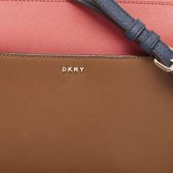 Pre Owned DKNY Tricolor Leather Ava Zip Crossbody Bag