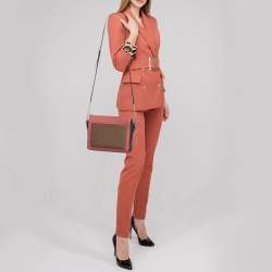 Pre Owned DKNY Tricolor Leather Ava Zip Crossbody Bag