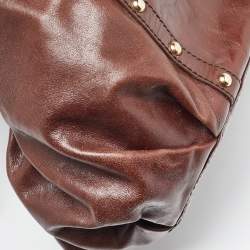 DKNY Brown Leather Studded Hobo