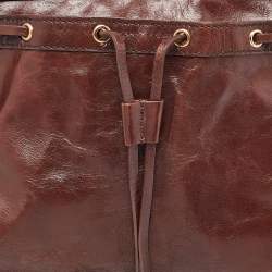 DKNY Brown Leather Studded Hobo
