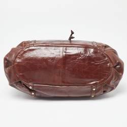 DKNY Brown Leather Studded Hobo