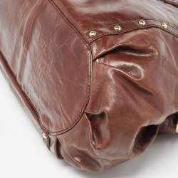 DKNY Brown Leather Studded Hobo